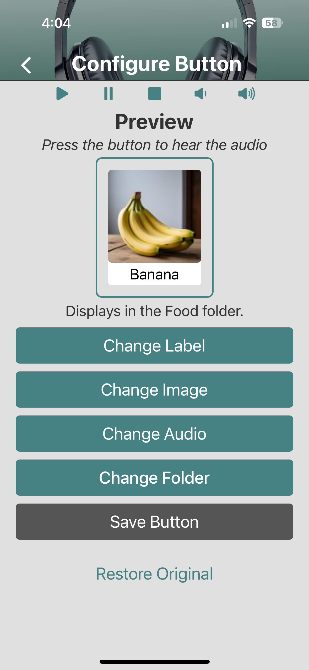 Configure Button Page